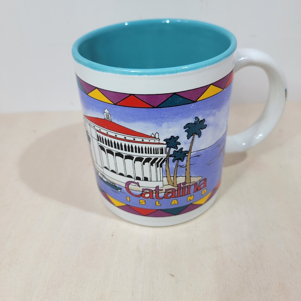 Catalina Island Souvenir Mug Turquoise‎ Interior Scenic View